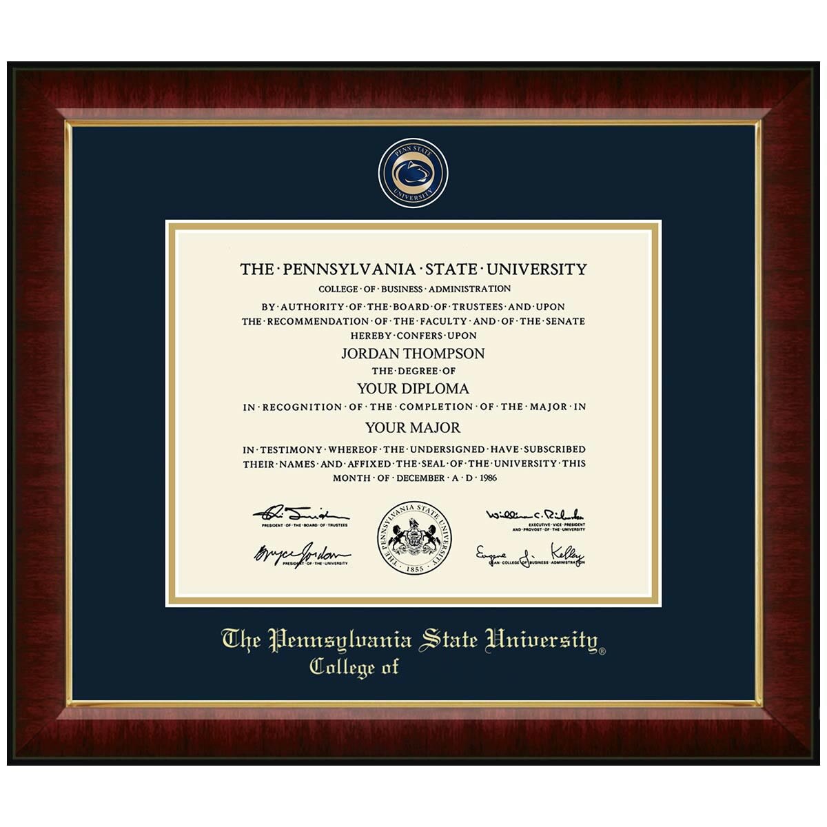 #113 College of… diploma frame Masterpiece Medallion in Murano (Cherry)